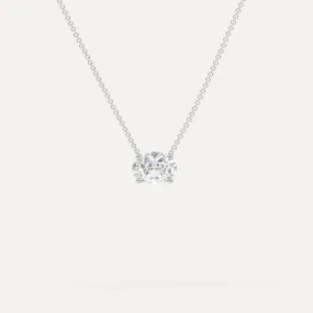 1 carat Oval Floating Diamond Necklace