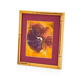 00.48 (A D) Framed Purple Hawaiian Hibiscus Flower Painting B