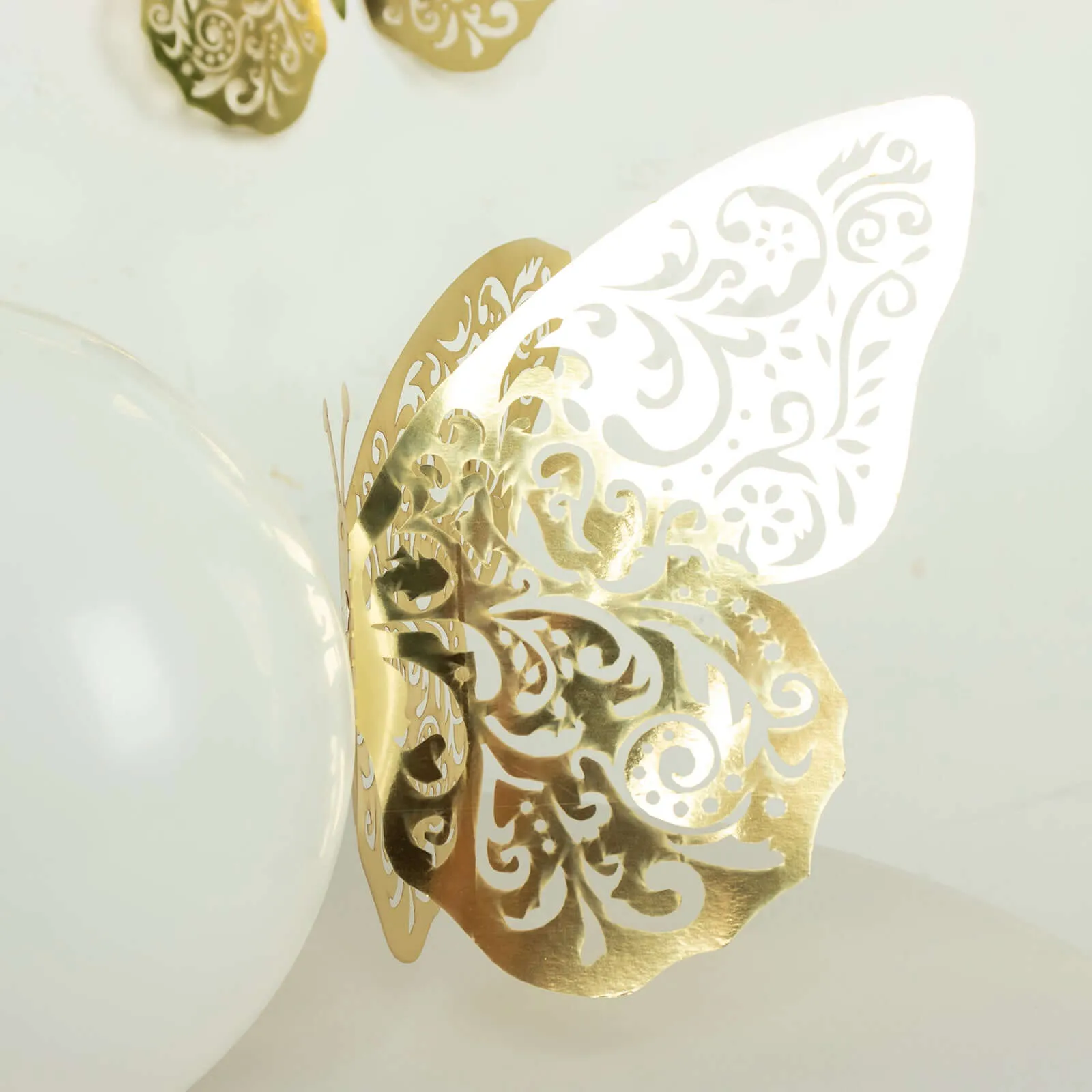 10 Pack Metallic Gold Foil Large 3D Butterfly Wall Stickers, 9"x14" Butterfly Paper Charger Placemat