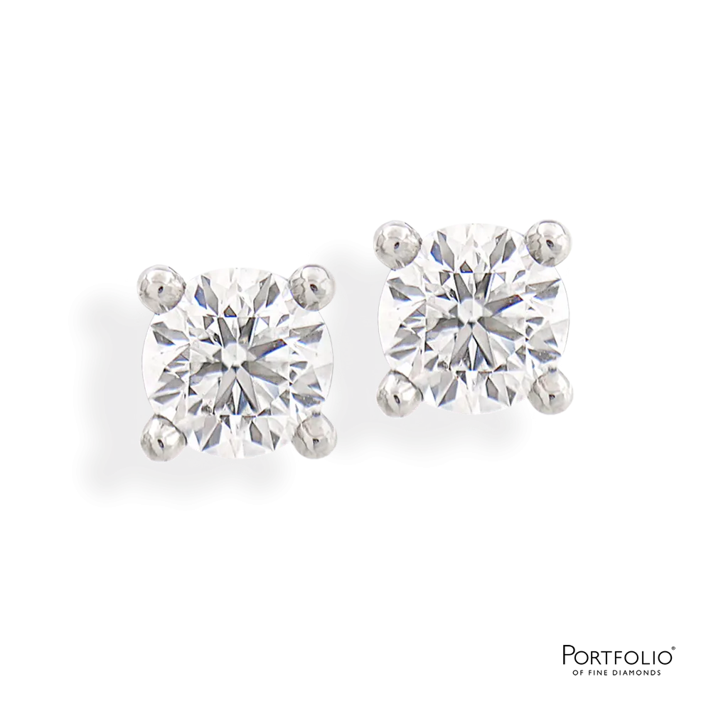 1.20ct F SI1 Diamond Platinum Earrings