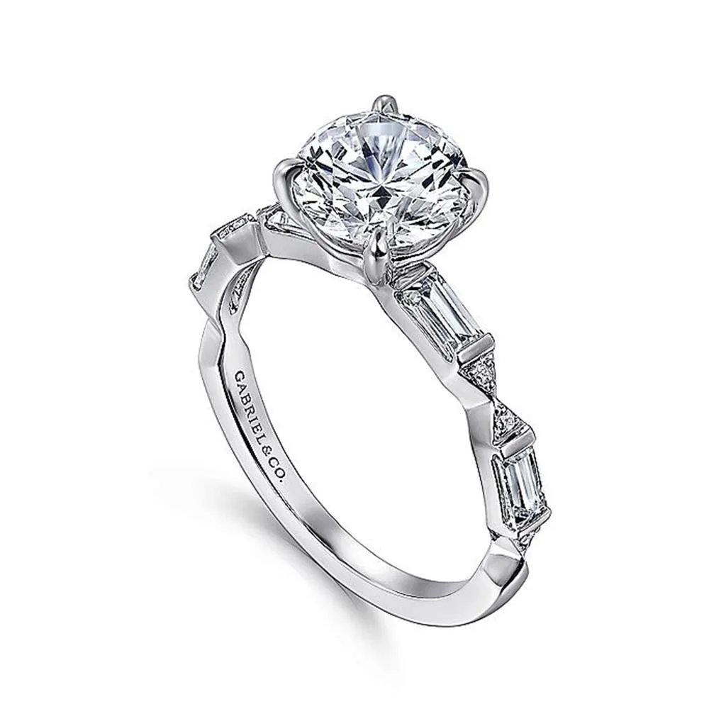 14K White Gold 'Dariella' Classic Round Diamond Engagement Ring