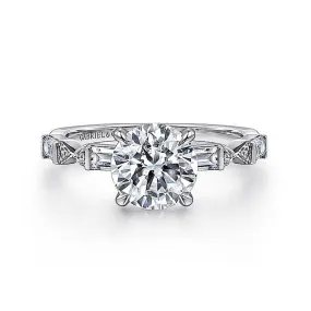 14K White Gold 'Dariella' Classic Round Diamond Engagement Ring