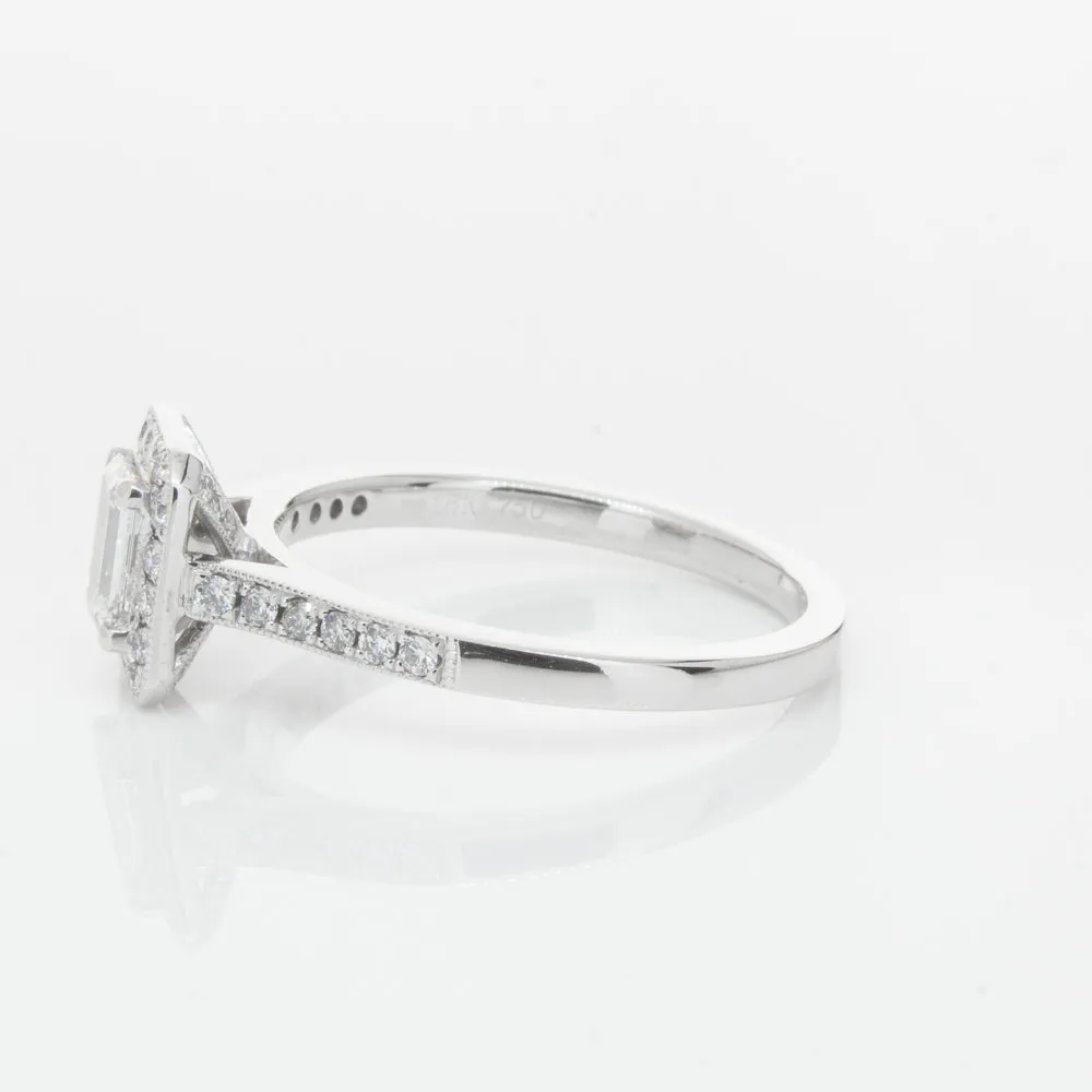 18ct White Gold .40ct Emerald Cut Diamond Aria Ring