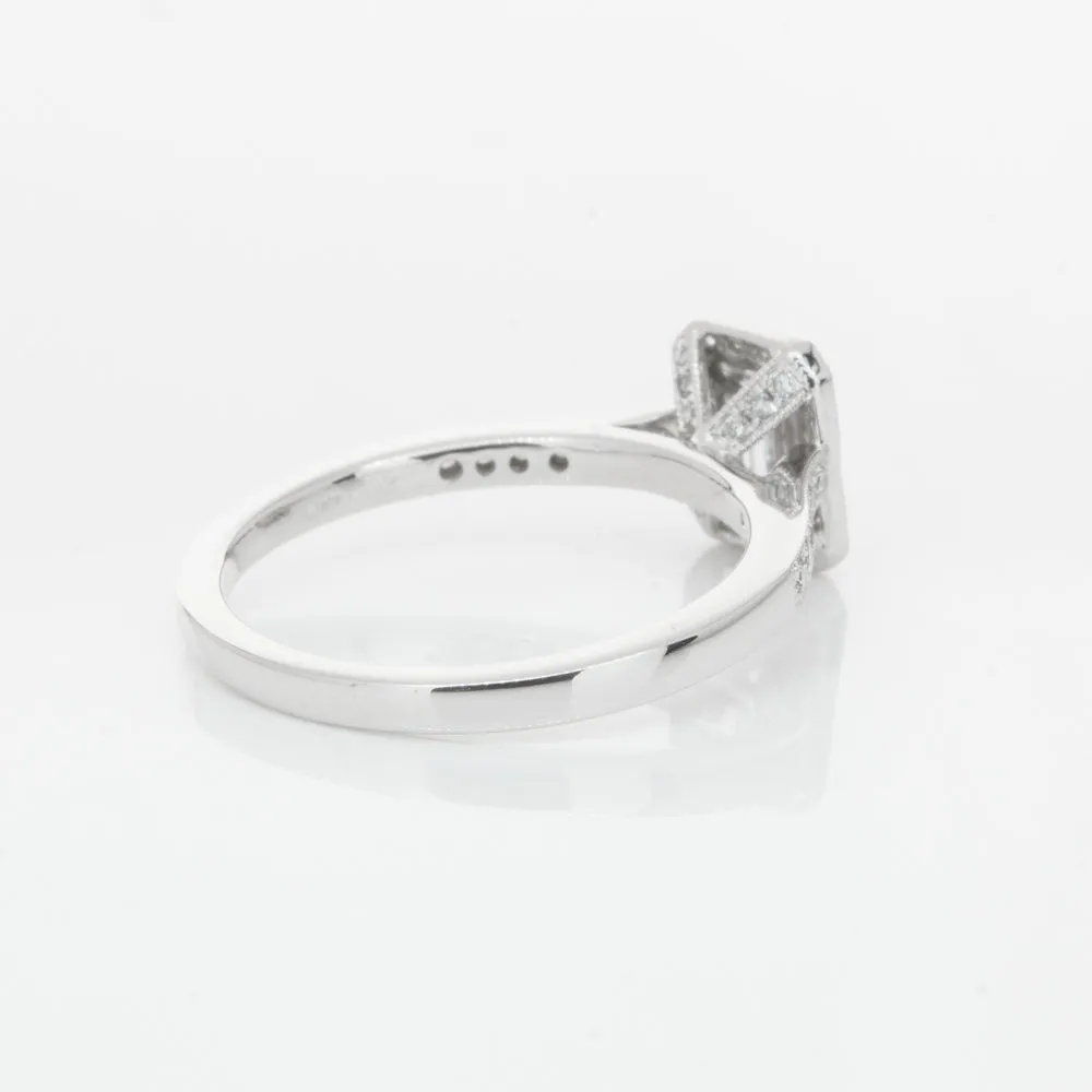 18ct White Gold .40ct Emerald Cut Diamond Aria Ring