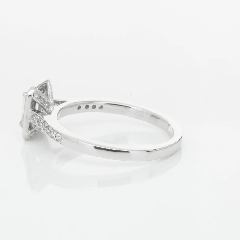 18ct White Gold .40ct Emerald Cut Diamond Aria Ring