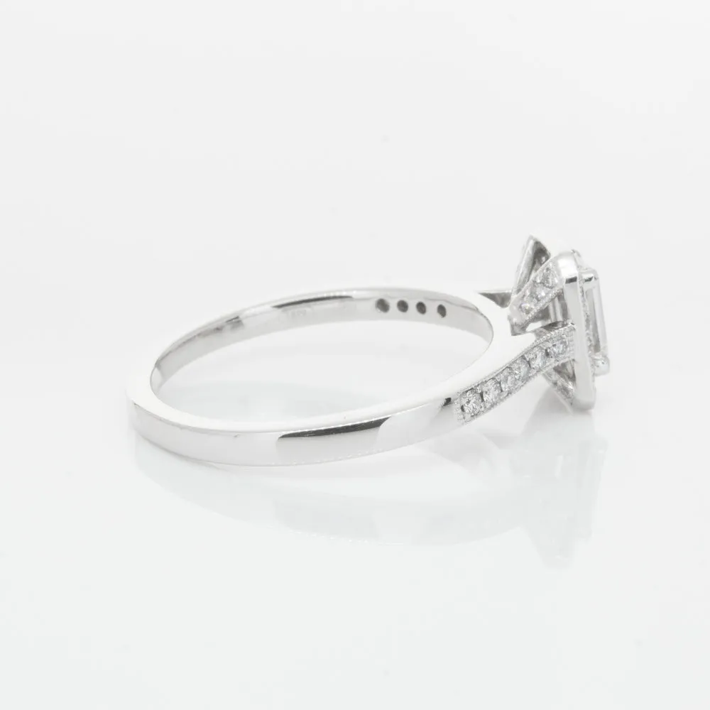 18ct White Gold .40ct Emerald Cut Diamond Aria Ring