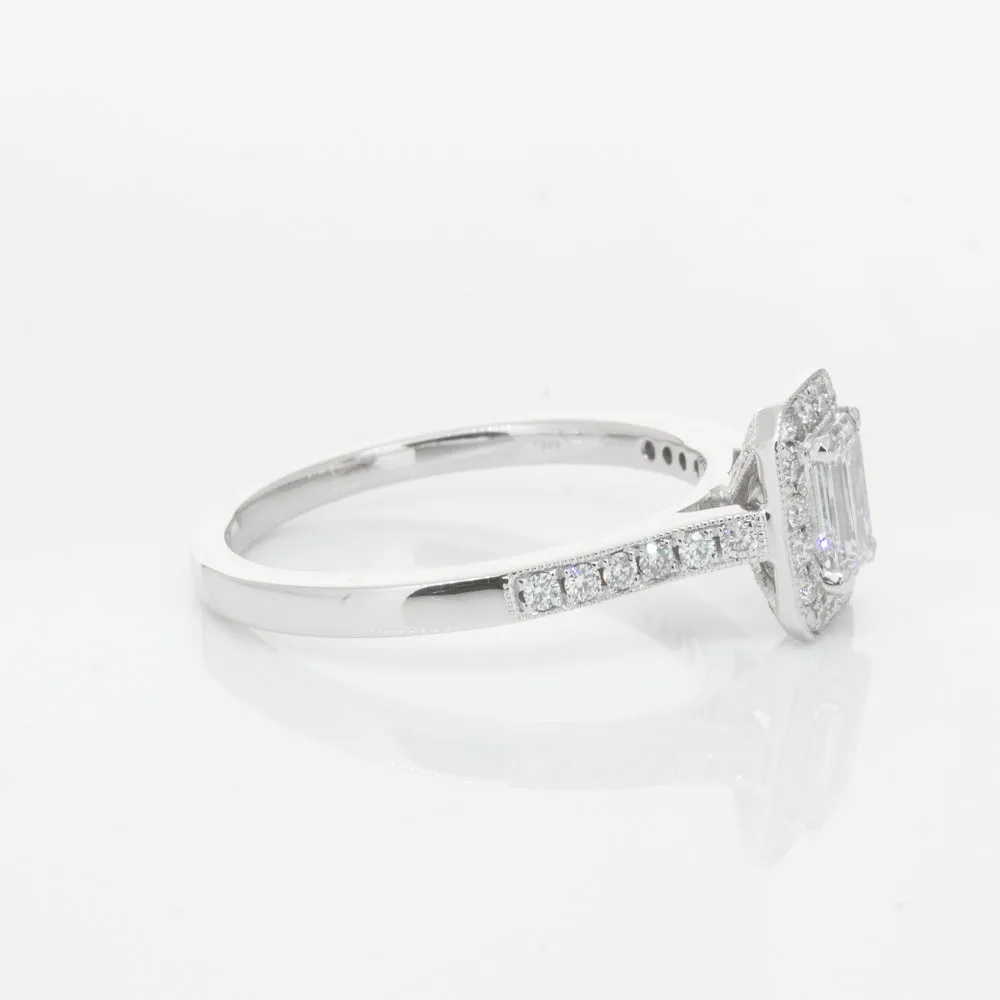 18ct White Gold .40ct Emerald Cut Diamond Aria Ring