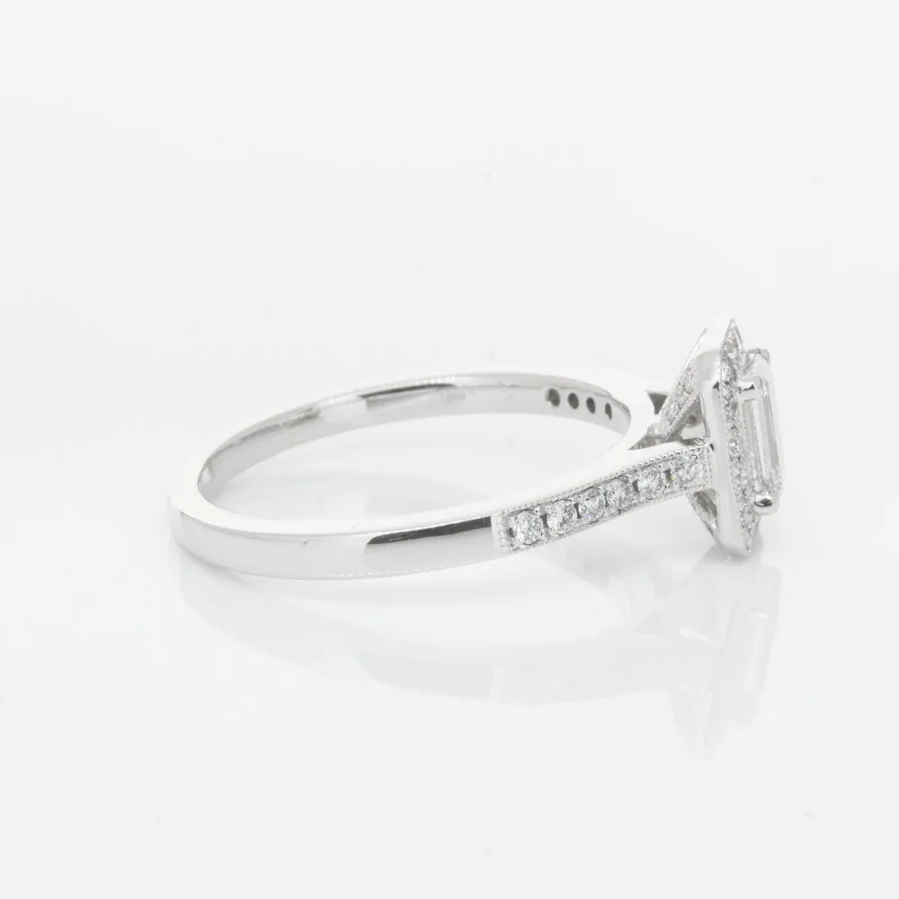 18ct White Gold .40ct Emerald Cut Diamond Aria Ring