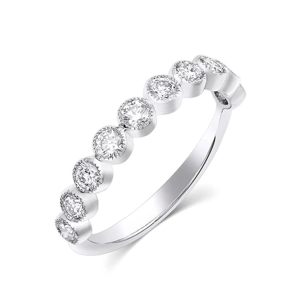 18kt White Gold 0.60ctw Round Brilliant Half Band