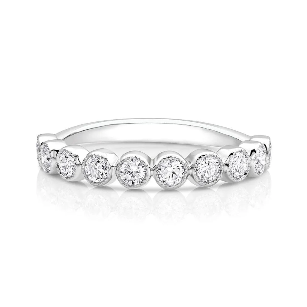 18kt White Gold 0.60ctw Round Brilliant Half Band