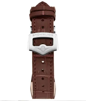 24mm Leather Strap with Stainless Steel Deployant Buckle