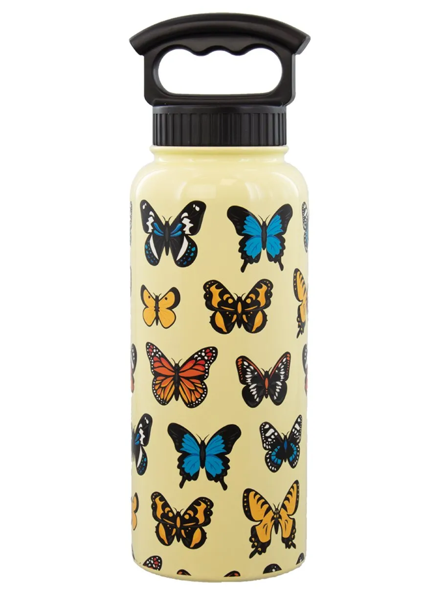 34 oz "Majestic Butterflies" Bottle - 3 Finger Lid