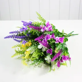 5 Heads Artificial Butterfly Lavender Bouquet