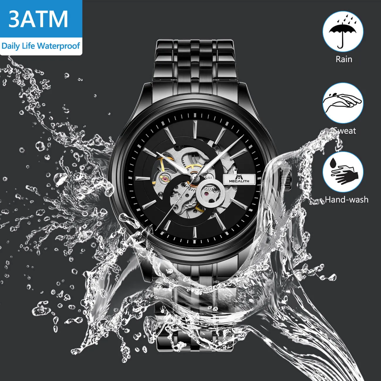 8079M | Mechanical Men Watch | Stainless Steel Band