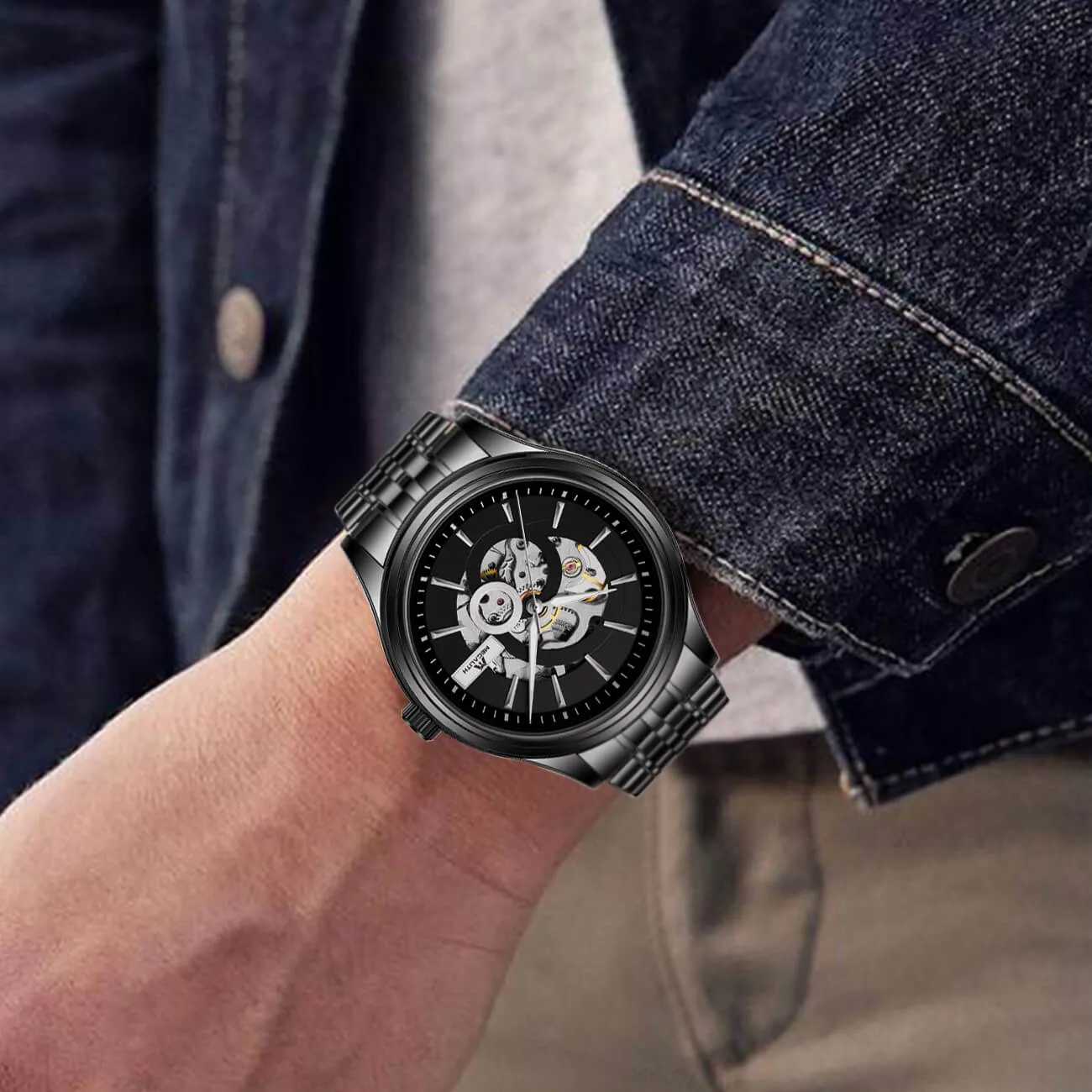 8079M | Mechanical Men Watch | Stainless Steel Band