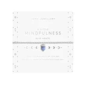 A Little 'Mindfulness' Affirmation Crystal Bracelet | Silver Plated with Blue Agate