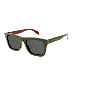 Alexander McQueen Men's Sunglasses Fall Winter Green Grey CR 39 CR 39 Shiny AM0301S 005