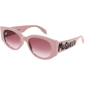 Alexander McQueen Women's Sunglasses Fall Winter Pink Pink CR 39 CR 39 Shiny AM0330S 004