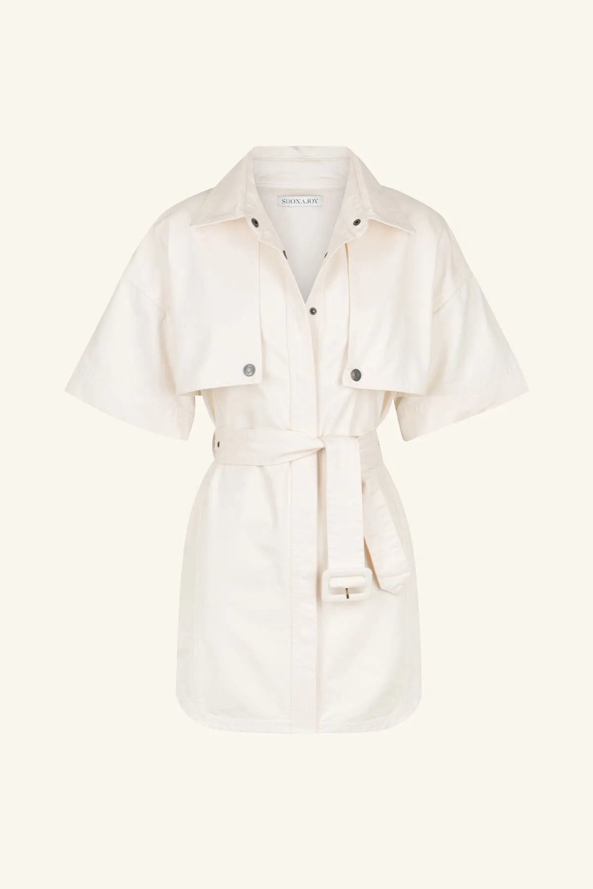 ANYA SHIRT DRESS WITH BELT - COCONUT