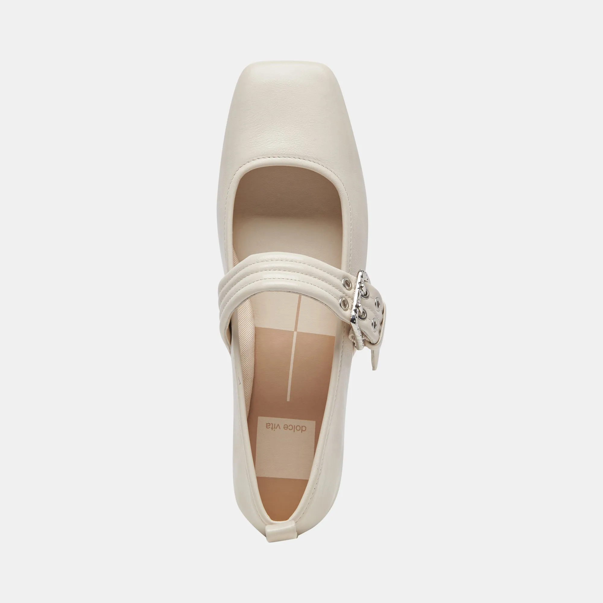 ARORA BALLET FLATS IVORY CRINKLE PATENT