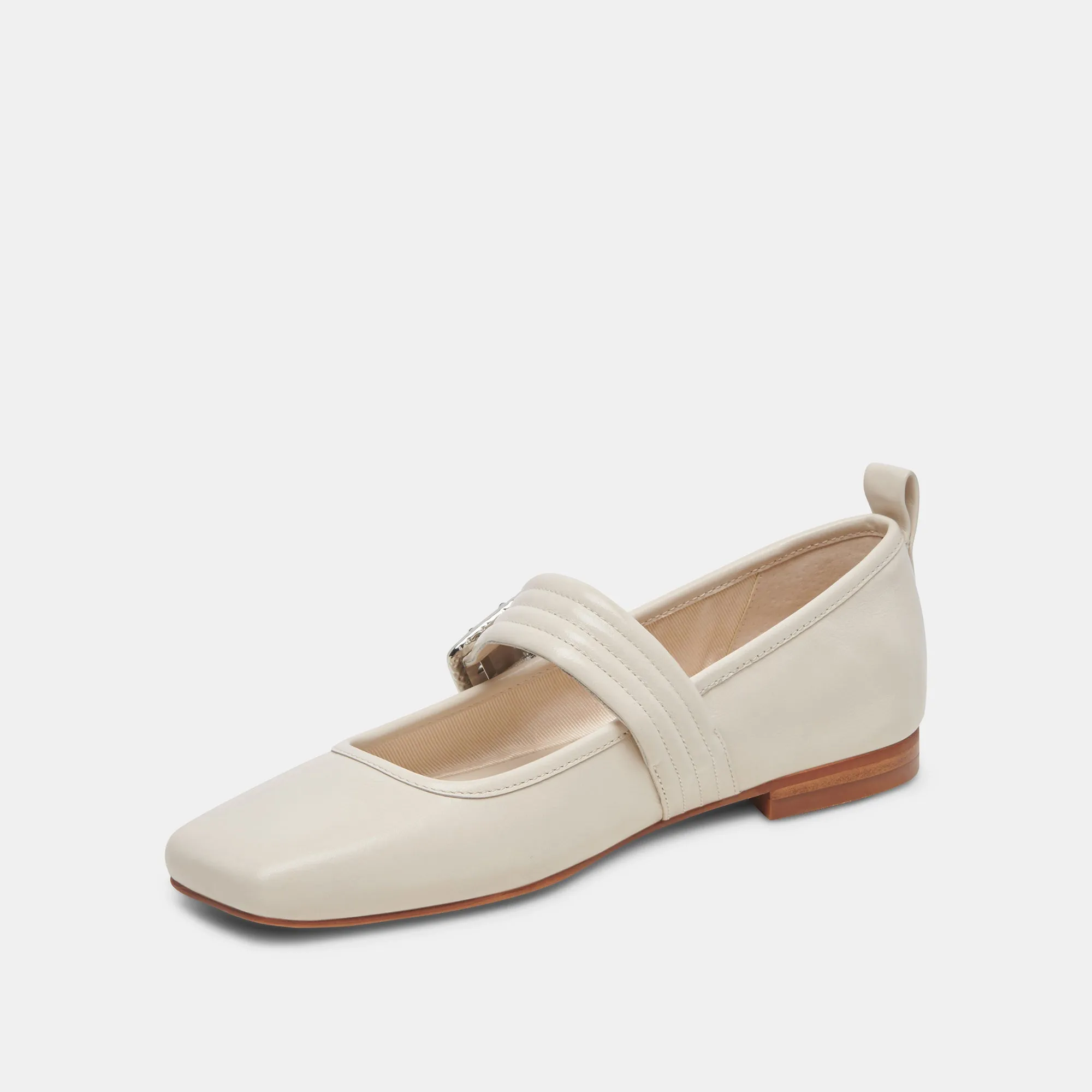 ARORA BALLET FLATS IVORY CRINKLE PATENT