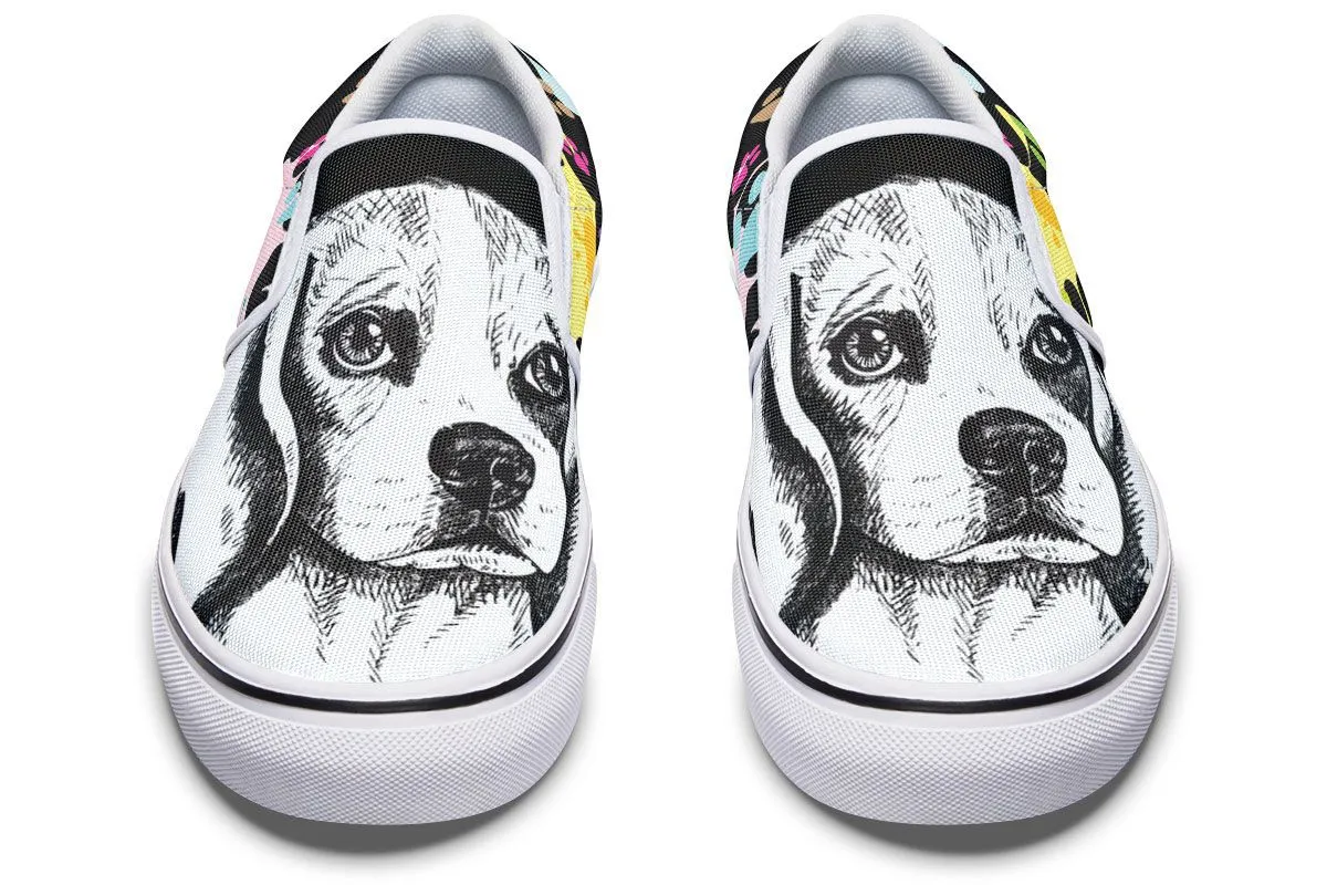 Artsy Beagle Slip-On Shoes