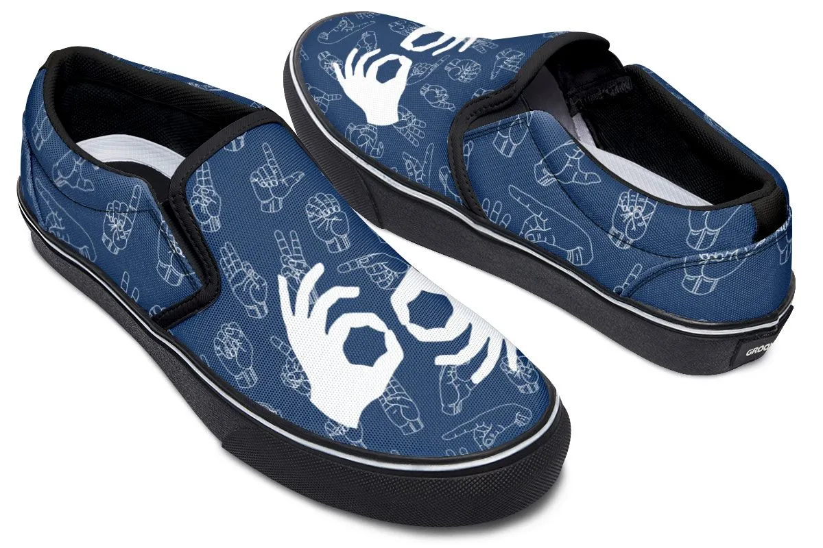 ASL Interpreter Slip-On Shoes