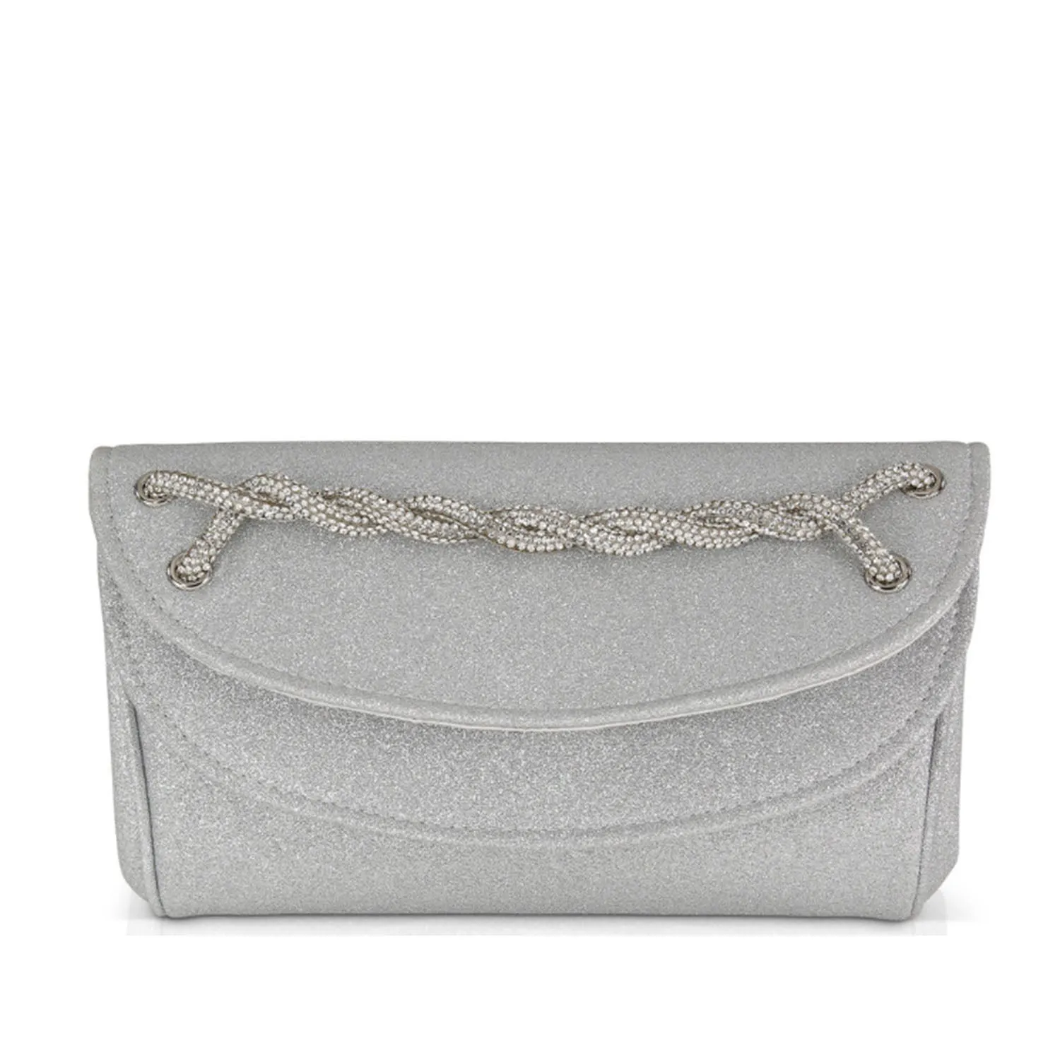 Badgley Mischka Women's Pave Smile Clutch in Silver