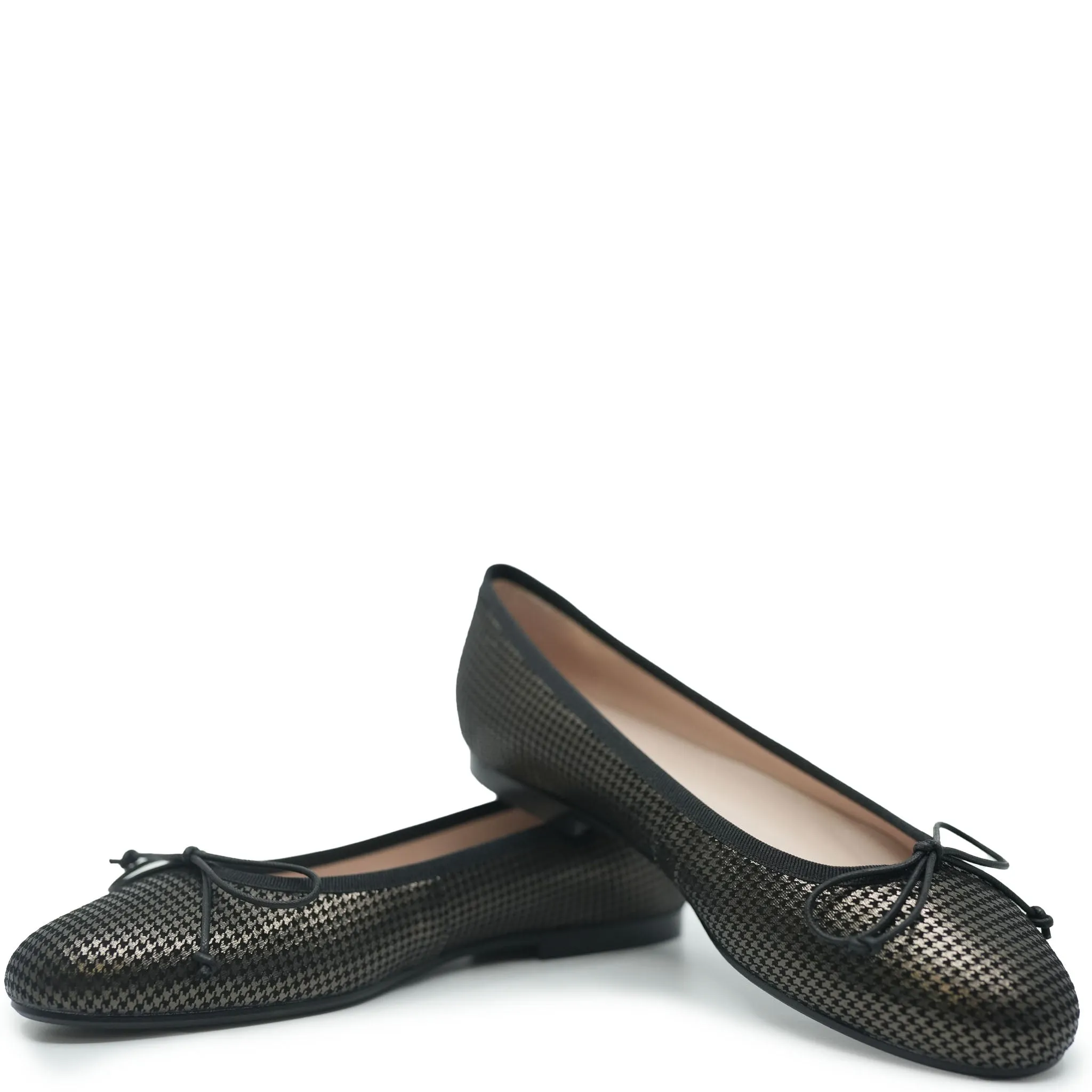 Beberlis Pewter Houndstooth Ballet Flat