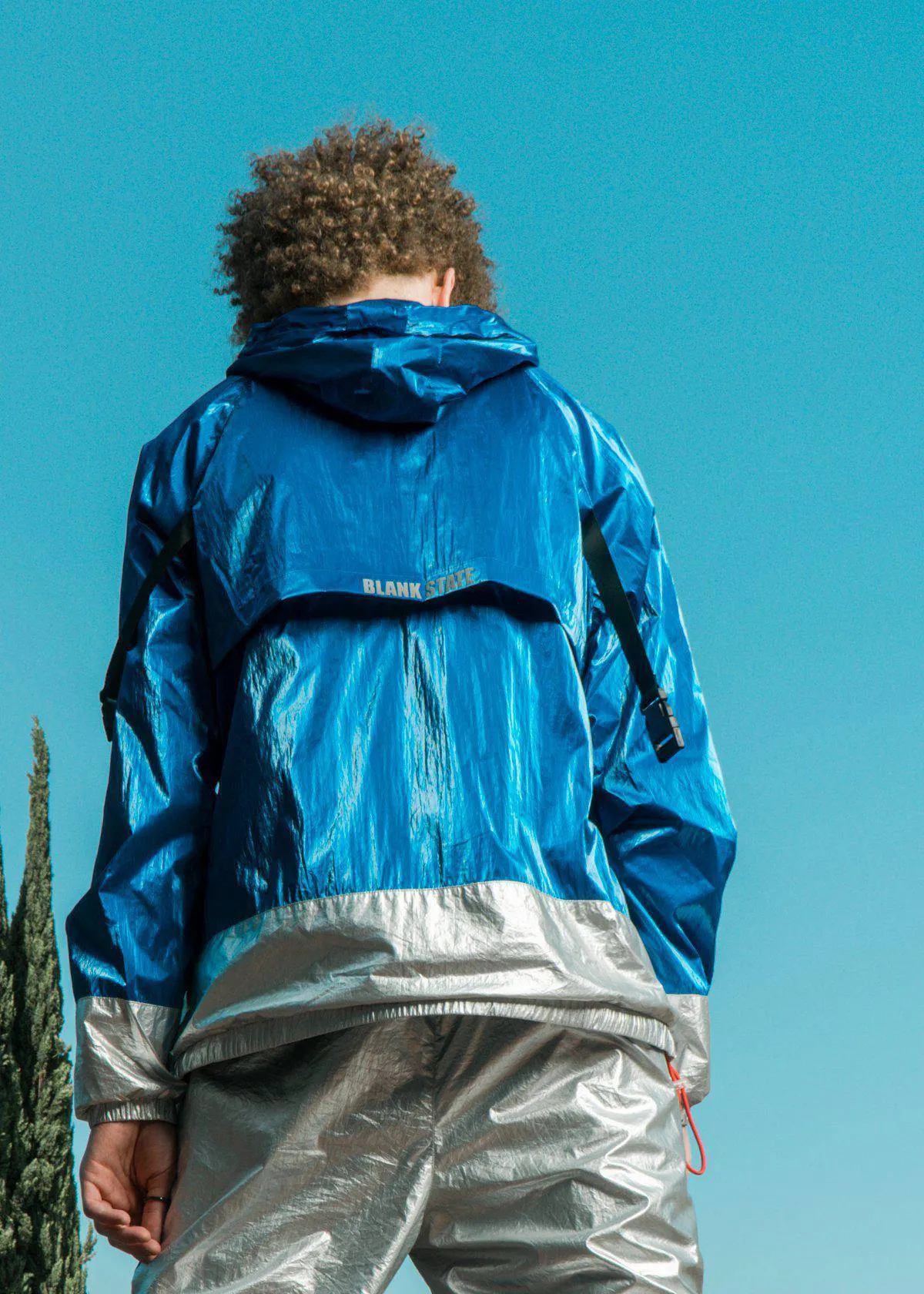 Blank State Men's Radiation Anorak in Metallic Blue