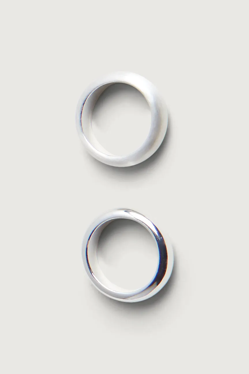 BRUSHED AND SHINE RING SET