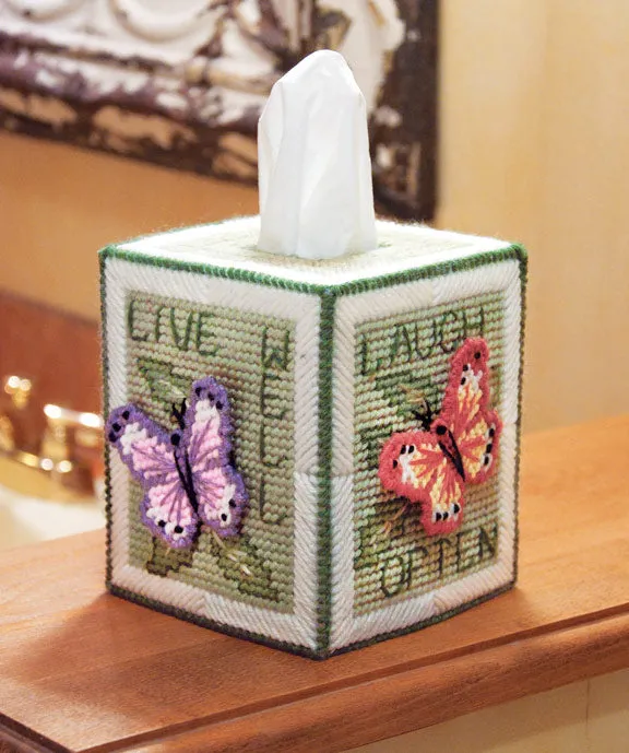 Butterfly Tissue Box Cover Plastic Canvas Kit