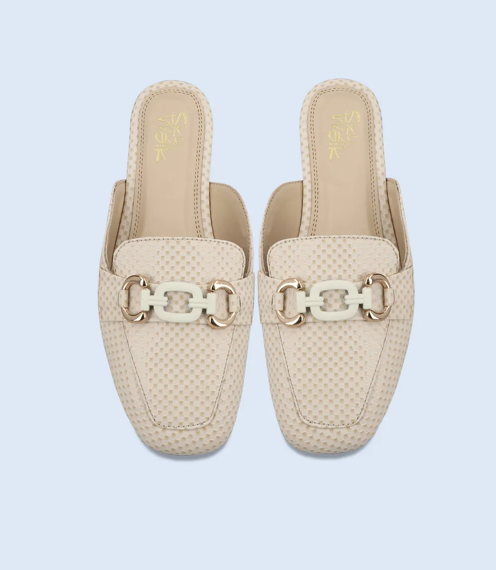 BW10057-BEIGE-Women Mule