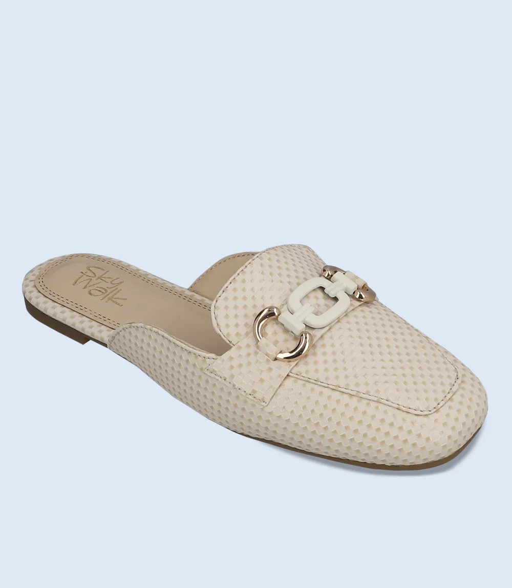 BW10057-BEIGE-Women Mule