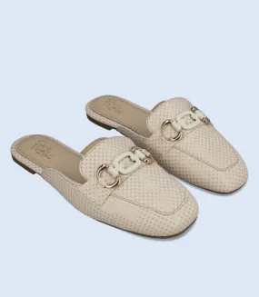 BW10057-BEIGE-Women Mule