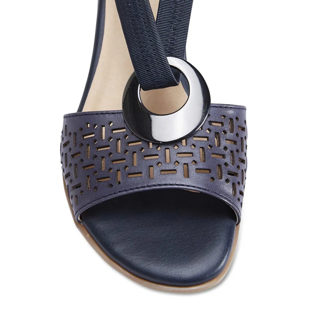 Chime Sandal in Navy Leather