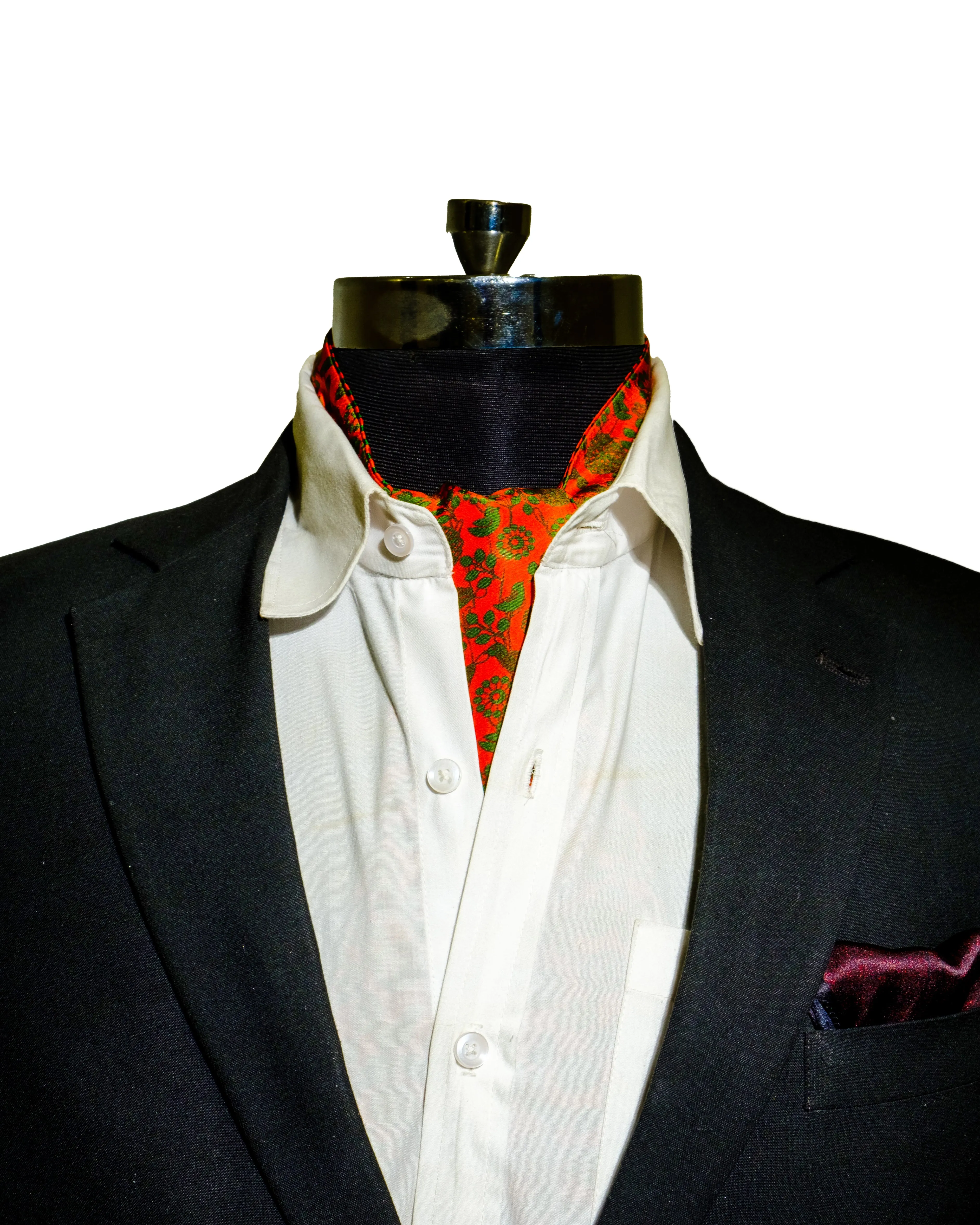 Chokor Red & Green Bird print Silk Cravat