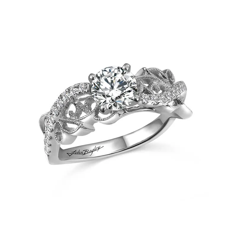 Classic Diamond Engagement Ring With Milgrain Details #285312