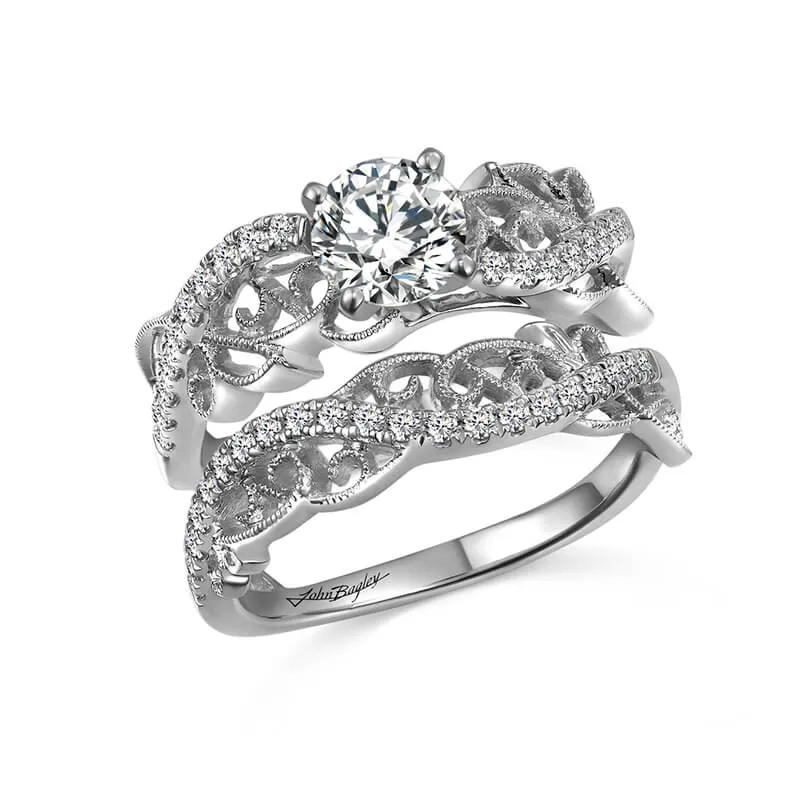 Classic Diamond Engagement Ring With Milgrain Details #285312