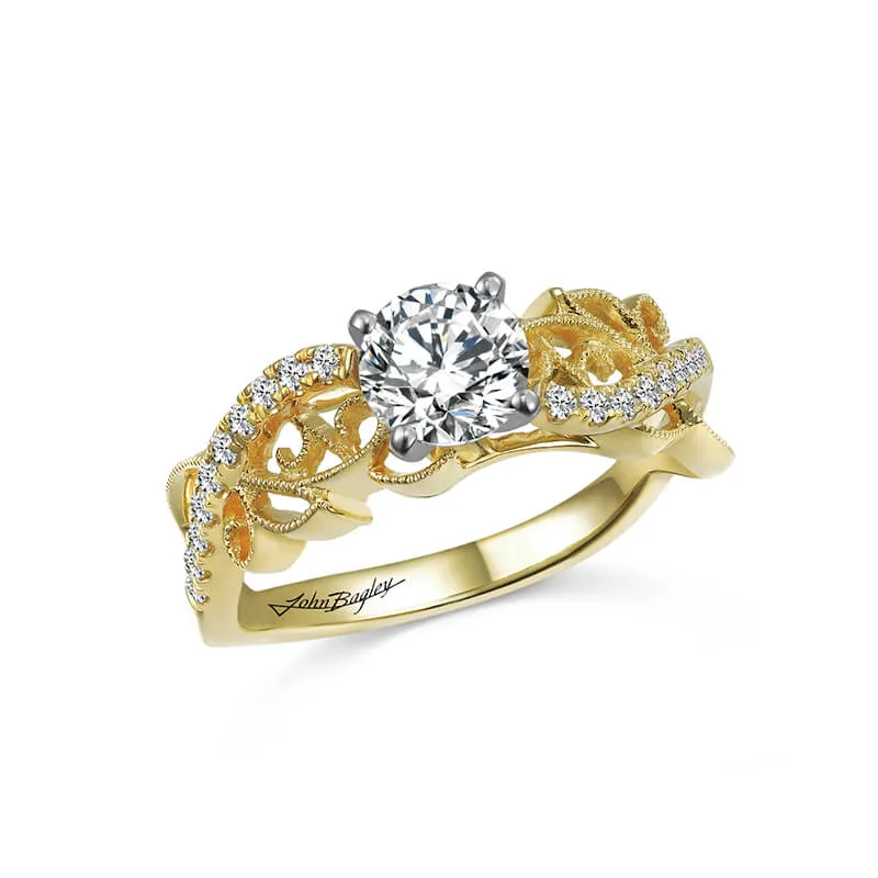 Classic Diamond Engagement Ring With Milgrain Details #285312