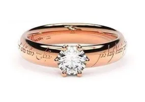 Classic Elvish Engagement Ring, ~.50ct 18ct Red Gold