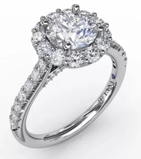 Classic Round Halo Engagement Ring