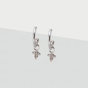 Crystal Charm Hoop Earrings