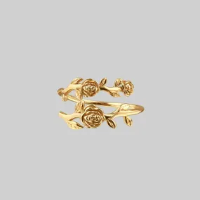 DAMASK. Rose Foliage Wrap Ring - Gold