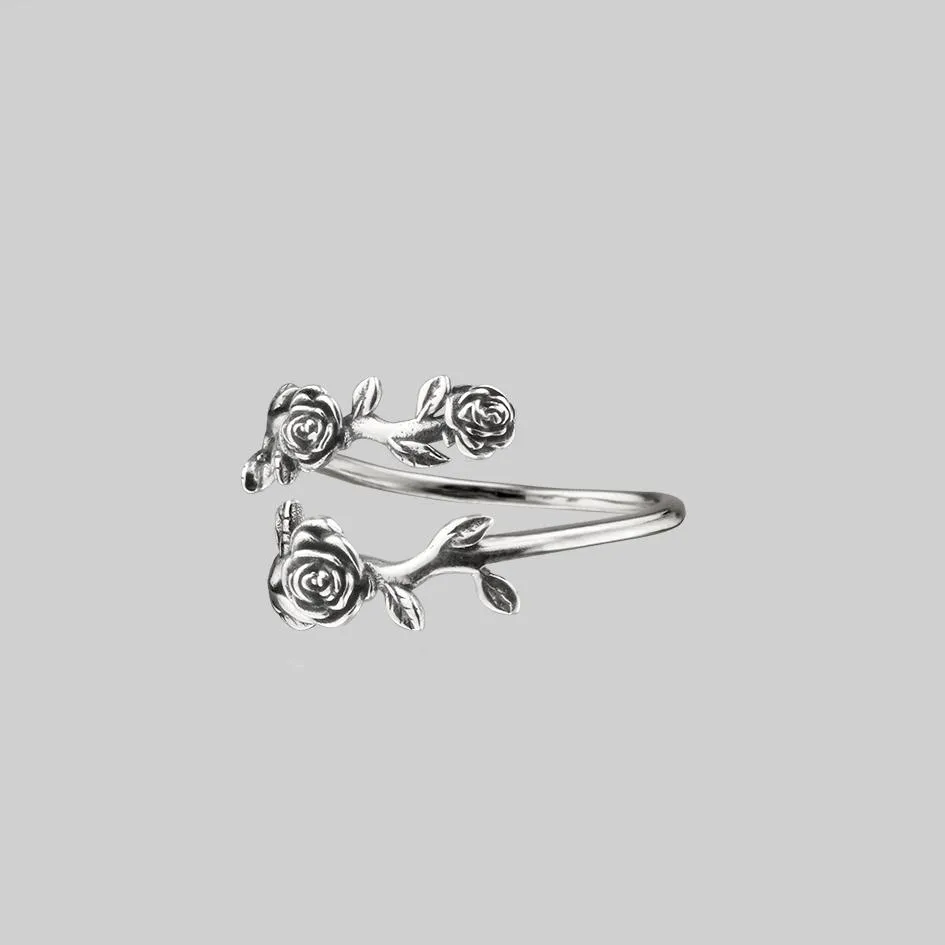 DAMASK. Rose Foliage Wrap Ring - Silver