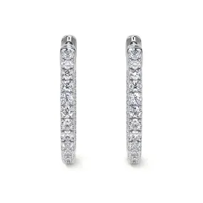 Diamond Hoop Earrings, Medium