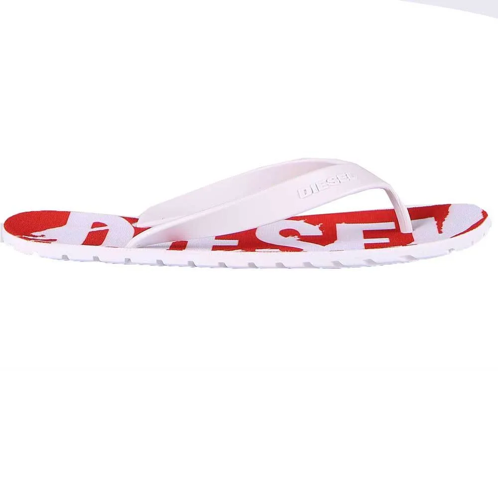 Diesel Splish Flip Flops Sandals - Red / White