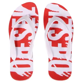 Diesel Splish Flip Flops Sandals - Red / White