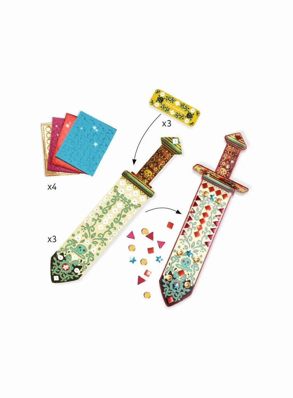 Djeco Do It Yourself Mosaic Swords - Like a Pirate