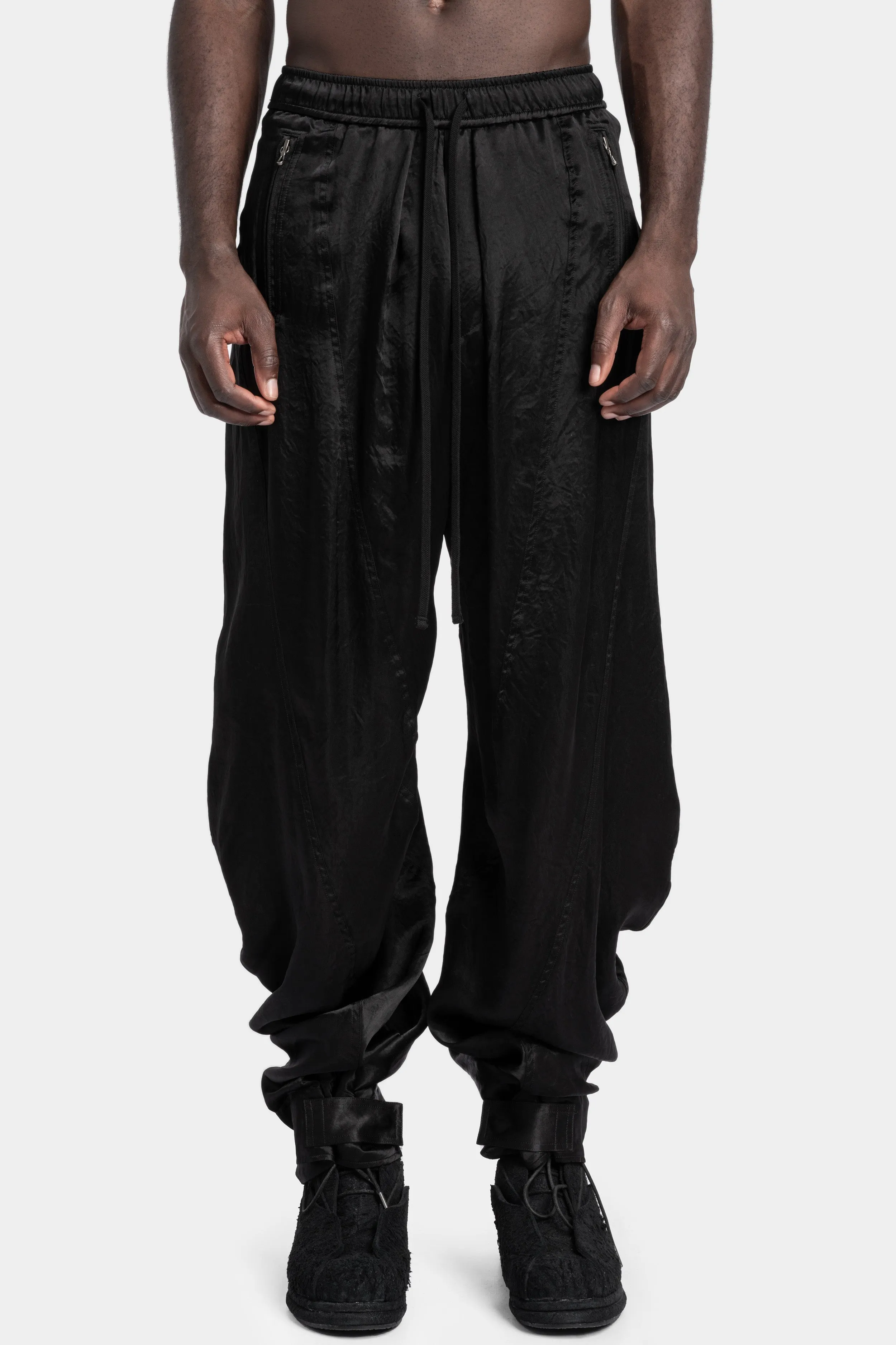 Drop crotch drawstring pants